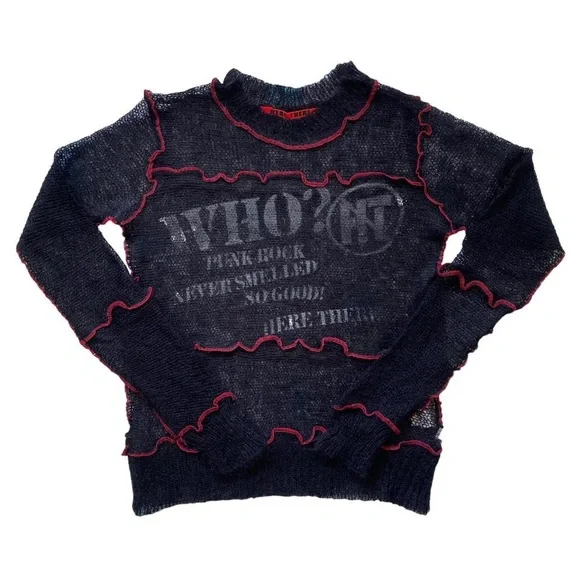 Harajuku Lovers Sweaters Vintage 0s Harajuku Loose Knit Punk